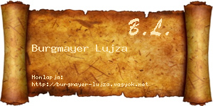 Burgmayer Lujza névjegykártya